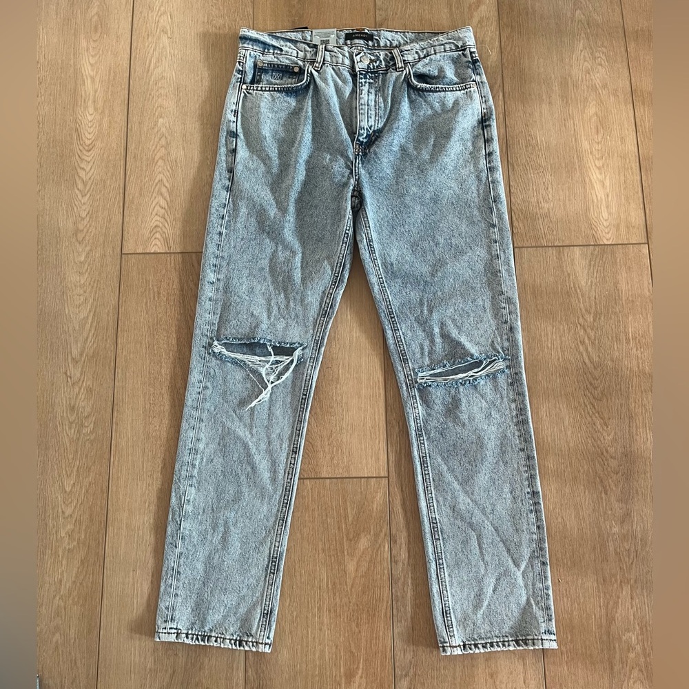 Amendi AKE Men’s Distressed Slim Jeans 90’s Grunge Wash Denim - Picture 2 of 6